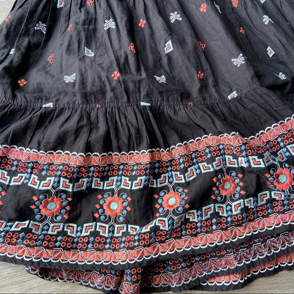 French Connection Floral Embroidered Tiered Boho Maxi Skirt - Picture 10 of 16